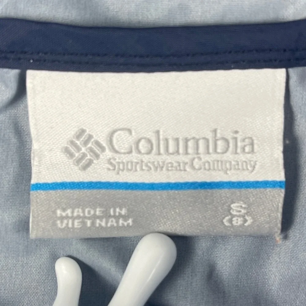 Columbia Kids Size S (8) Blue Windbreaker Jacket Hooded Full Zip Lightweight